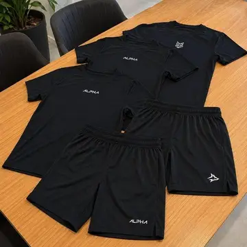 🛒 Kit 5 Peças All Black Dry 3 Camisetas E 2 Bermudas Alpha