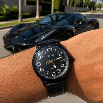 Relógio De Pulso Masculino Fortuna Old Money Minimalista Preto