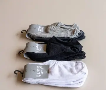 Kit 6 Pares Meias Soquete Invisível Lupo Algodão Unissex 33-48