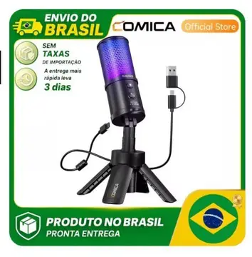 COMICA Ejoy UNI S, Microfone Condensador USB RGB
