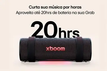 Caixa de Som LG XBOOM Grab, Bateria recarregável, IP67, até 20h de reprodução, luzes multicolor e resistência militar