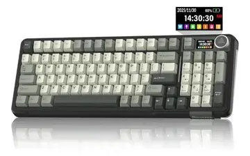 Teclado Mecânico Sem Fio SOLAKAKA A99pro com 97 Teclas, Teclas Hot Swappable e Tela TFT