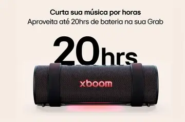 Caixa de Som LG XBOOM Grab, Bateria recarregável, IP67, até 20h de reprodução, luzes multicolor e resistência militar