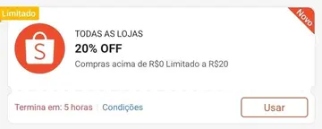🟣 Cupom Shopee Todas as Lojas