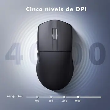Mouse Sem Fio Gamer Leve, 2.4G, Bluetooth, USB-C,