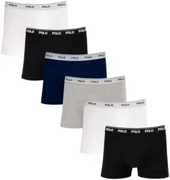 Kit 6 Cuecas Boxer Masculina Polostar Cotton Algodão Plus Size Confortável G1 ao G3