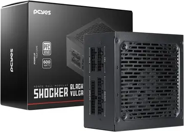 ⚡️ Fonte Gamer Pcyes Shocker Full Modular 600w 80 Plus White - Black Vulcan