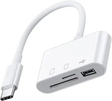 Adaptador USB Tipo C 3 em 1 para Leitor de Cartão SD TF Micro SD e Porta USB 3.0