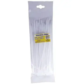 Abraçadeira Nylon 3.6 x 200mm Branca Lotus