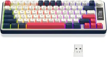 AOC GK280 Teclado sem fio 70%, Bluetooth Trimodo /2.4 GHz/USB-C