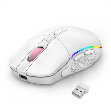 Mouse Gamer Sem Fio Redragon Invader Pro, RGB, 10000 DPI, 8 Botões, Wireless, Branco - M719W-RGB-PRO