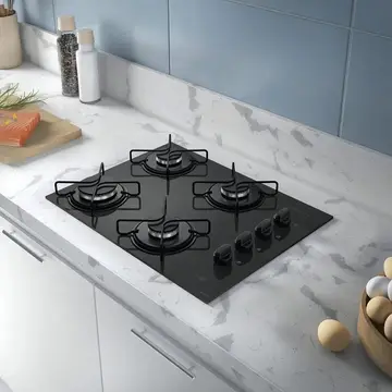 🛒Cooktop 4 Bocas Atlas Agile Up Mesa Vidro Mega Chama Bivolt
