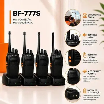 Kit 4 Rádios Comunicadores Baofeng BF-777S