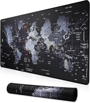 Mouse Pad Gamer 80x30 Extra Grande Mapa Mundi Antiderrapante