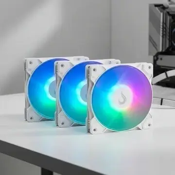 🎮 Kit C/3 Ventoinhas Rise Mode X 120mm ARGB Branco - RM-XLD-02-ARGB
