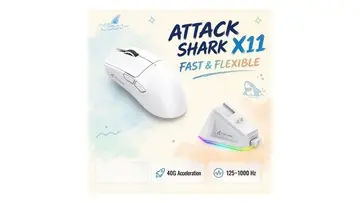 Mouse Sem Fio com Dock Attack Shark X11, Sensor Paw3311