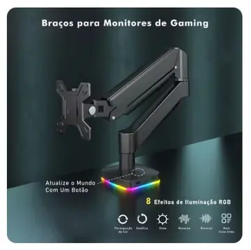 Braço Articulado Monitor RGB - 8 efeitos de iluminação 17" - 34" Polegadas