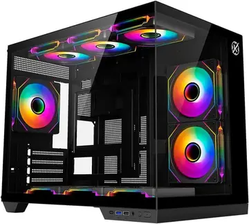 Gabinete Kalkan Saga Preto Aquário Compacto Micro ATX USB 3.0