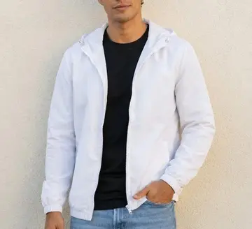 Blusa Corta-vento Unisex Com Bolso E Capuz