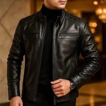 🛒Jaqueta De Couro Masculina Casaco Blusa De Frio Impermeavel