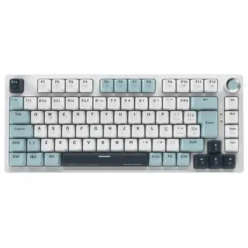 Teclado Mecânico Gamer PCYes Arkeum Summit Edition, 75%, Switch Red, ABNT2, Branco e Azul