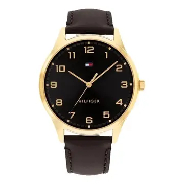 🛒Relógio Tommy Hilfiger Th Essentials Masculino Em Couro Pret Preto