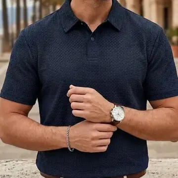 Camisa Polo Texturizada Masculina Old Money Casual Premium P ao G1