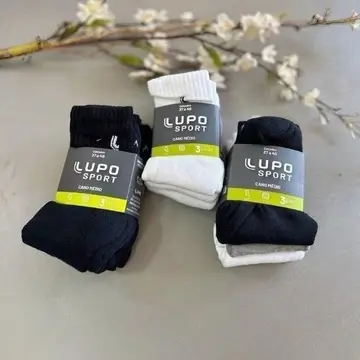 🛒Kit 6 Pares Meias Lupo Cano Médio Esportivas Academia