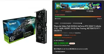 Placa de Vídeo Palit RTX 5060 Ti Infinity