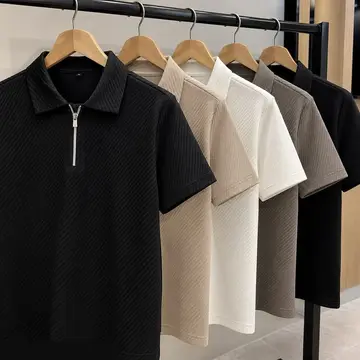 Kit 3 Camiseta Polo Zíper Canelada