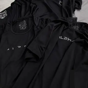 Kit com 5 Camisetas Dry All Black Alpha P ao GG