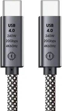 Cabo USB C para USB C 240W 2m 20Gbps 4K 60Hz Carga Rápida