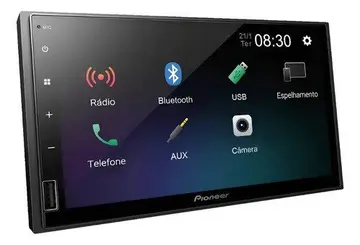 multimídia automotiva pioneer dmh-145br 7 usb espelhamento android