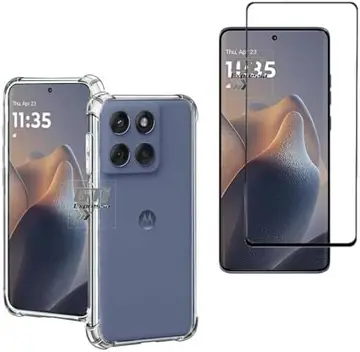 Kit Capa Anti Impacto e Película Para Motorola Moto Edge 60 Fusion