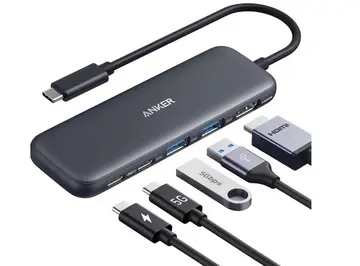 Anker Hub USB-C 332 5 em 1, HDMI 4K ,5 Gbps 2 USB 3.0 e USB-C,PD 85W