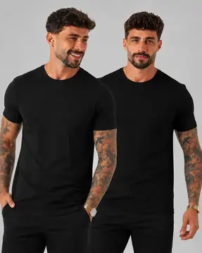 camiseta masculina malha peruana premium kit 2
