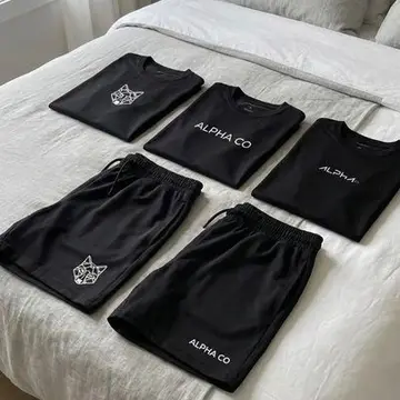 kit roupas alpha all black dry 5 peças