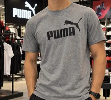 camiseta puma ess logo tee medium gray heather liso