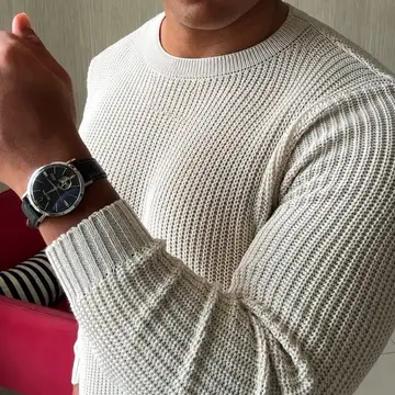 Suéter Masculino Lã Tricot Blusa De Frio Social Manga Longa P ao GG