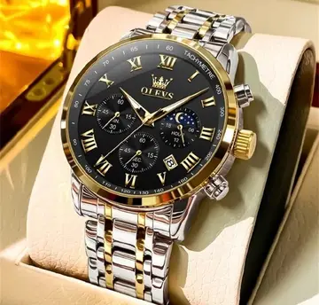 relógio olevs 5529 masculino quartzo aço