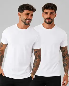 kit 2 camisetas masculina malha peruana premium