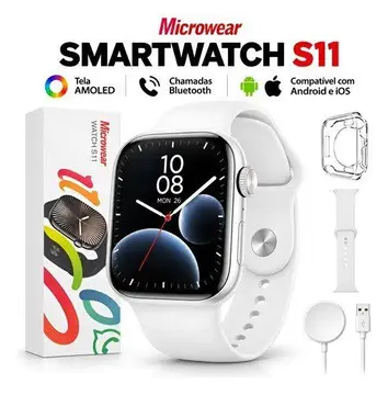 smartwatch amoled 2.2 pro gps fitness cinza