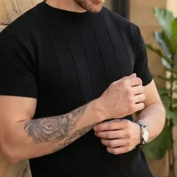 Camiseta Masculina Tricô Modal Premium Canelada Macia Social P ao G1