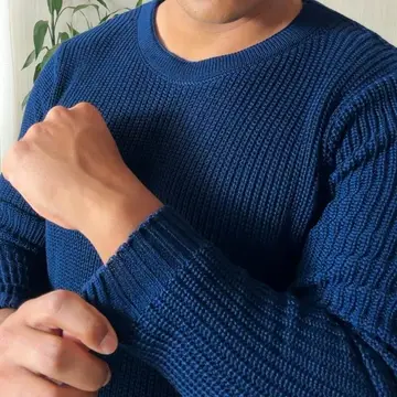 suéter masculino lã tricot manga longa