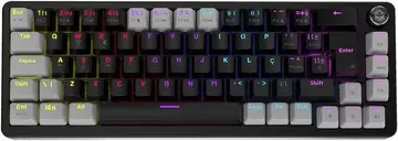 teclado mecânico pcyes mecka black vulcan switch red led rainbow