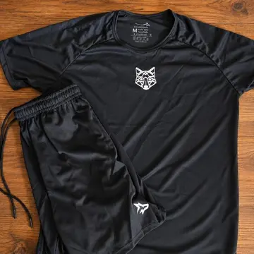 Kit Alpha Bermuda Lobo + Camiseta Lobo Dry Fit P ao GG