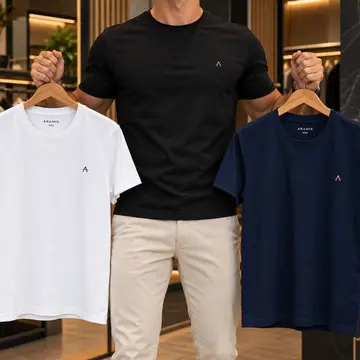 camiseta aramis basic lisa kit 3