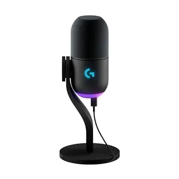 🛍 Microfone Dinâmico Gamer Logitech G Yeti GX com RGB LIGHTSYNC Captação Dinâmica Supercardioide, Conexão USB Plug and Play para Gravação de