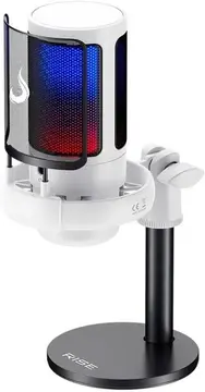 microfone rise mode elite 05 usb rgb branco