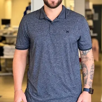 camiseta polo hering malha texturizada